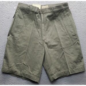 Khakis by Arrow Shorts Mens 34W Green Classic Casual Comfortable Charcoal Wash‎
